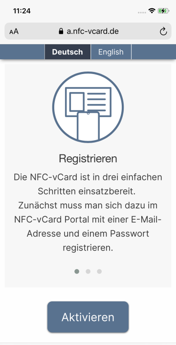 1. Activate NFC vCard