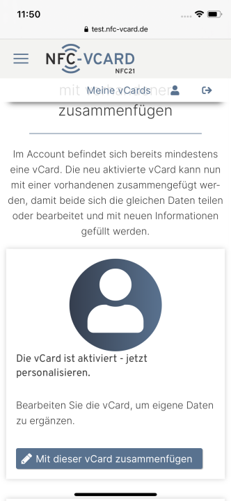 2. Add more vCards to the profile